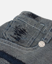 Hand Scratched Whisker Washed Denim Pants (Blue)