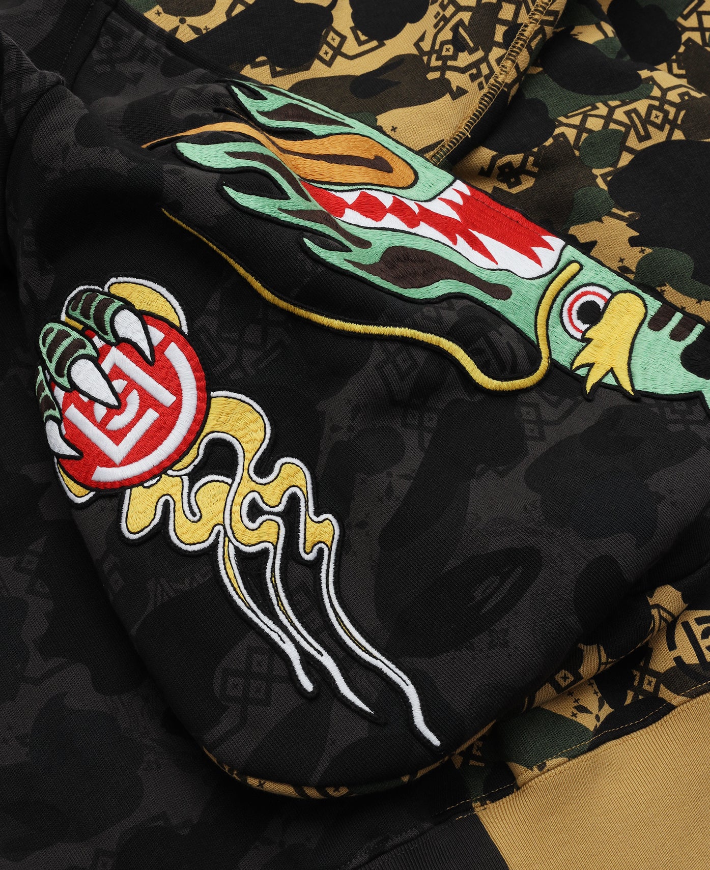 Camo Split Shark Relaxed Fit Full Zip Hoodie (Camo)