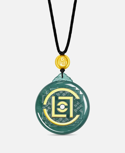 String Necklace With Pendant (Green)