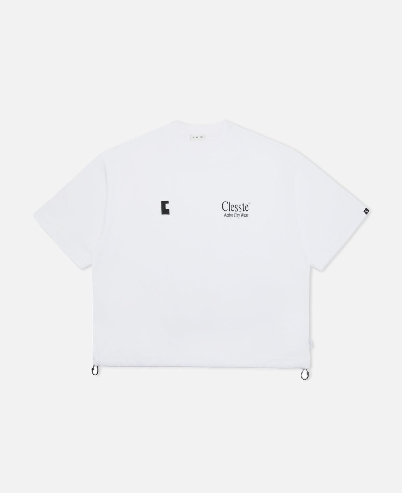 Enbroidery T-Shirt With Drawstrings 002 (White)