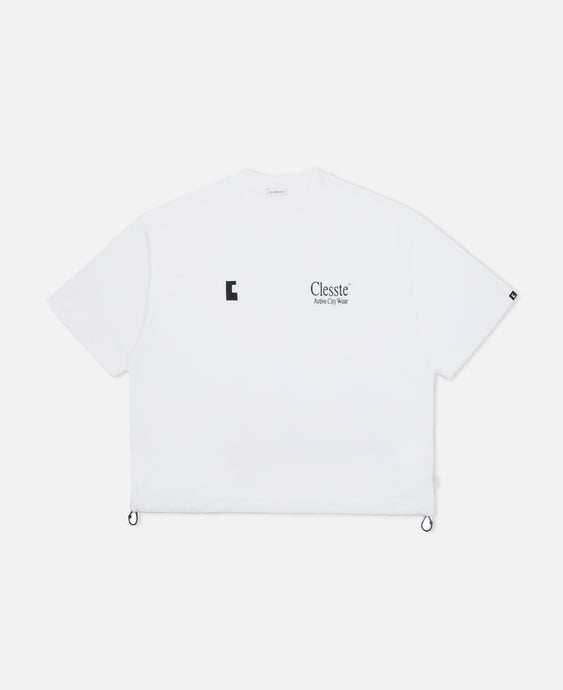 Enbroidery T-Shirt With Drawstrings 002 (White)