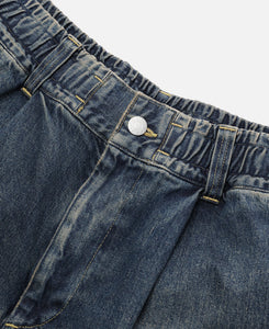 Vintage Dyed Selvedge Denim City Military Half Pants (Blue)