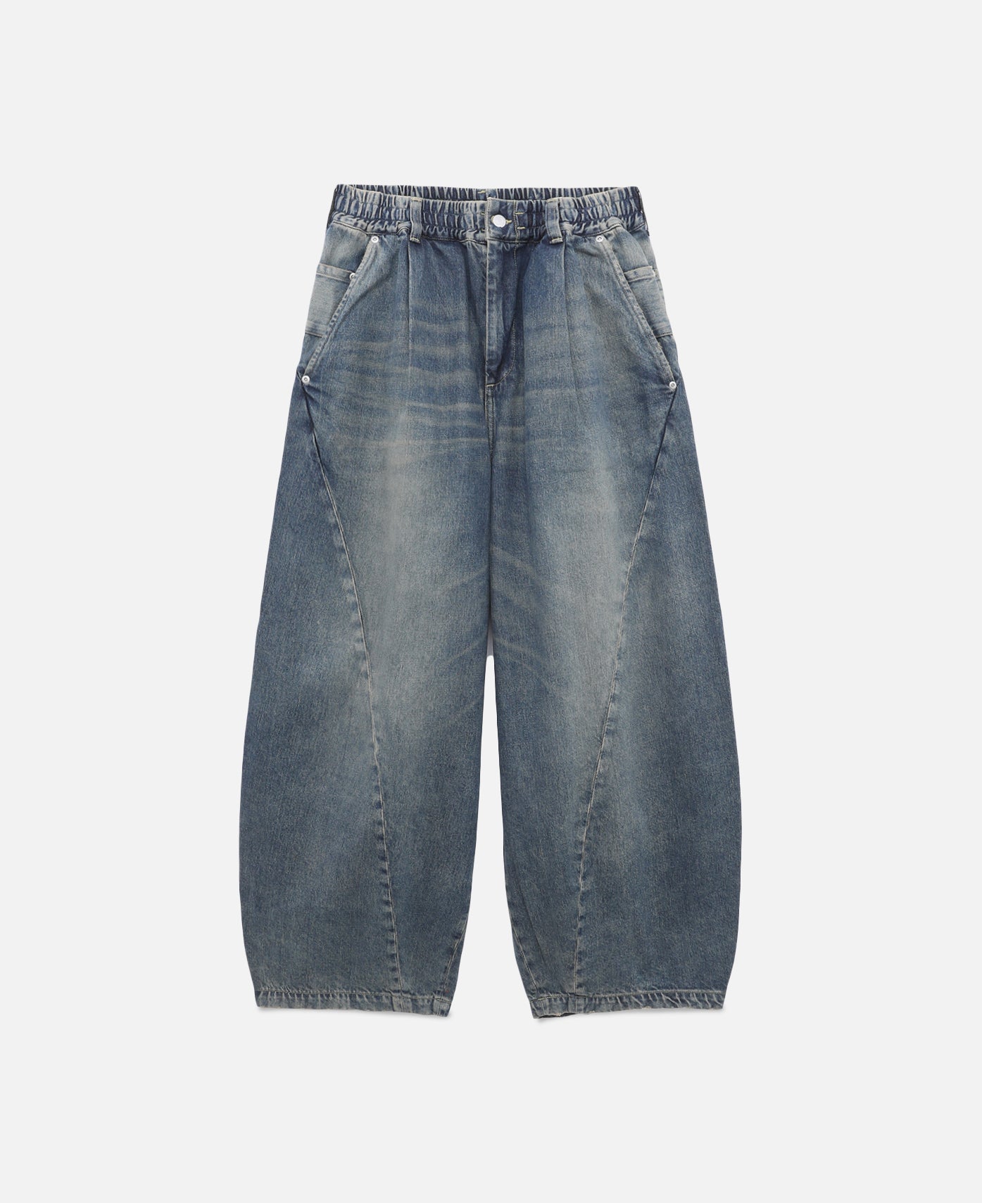 Vintage Dyed Selvedge Denim Massive Twisted Pants (Blue)