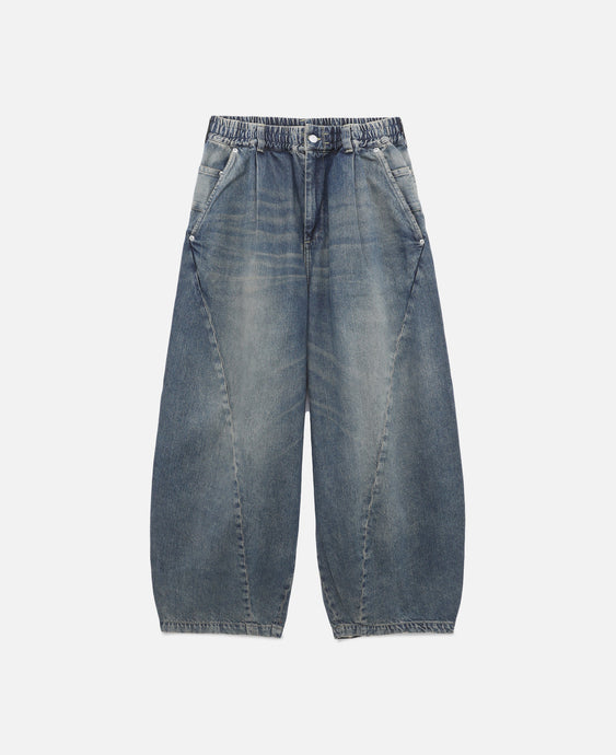 Vintage Dyed Selvedge Denim Massive Twisted Pants (Blue)