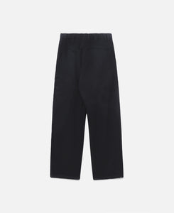 Wool Gabardine City Uniform Wide Tapered Pants (Black)