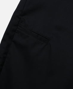 Wool Gabardine City Uniform Wide Tapered Pants (Black)
