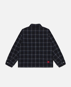 Kids Checked Chinese Jacket (Navy)