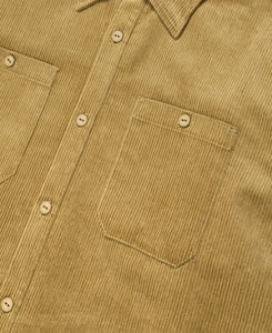 Corduroy Hooded Shirt (Beige)