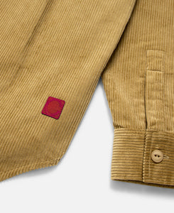 Corduroy Hooded Shirt (Beige)