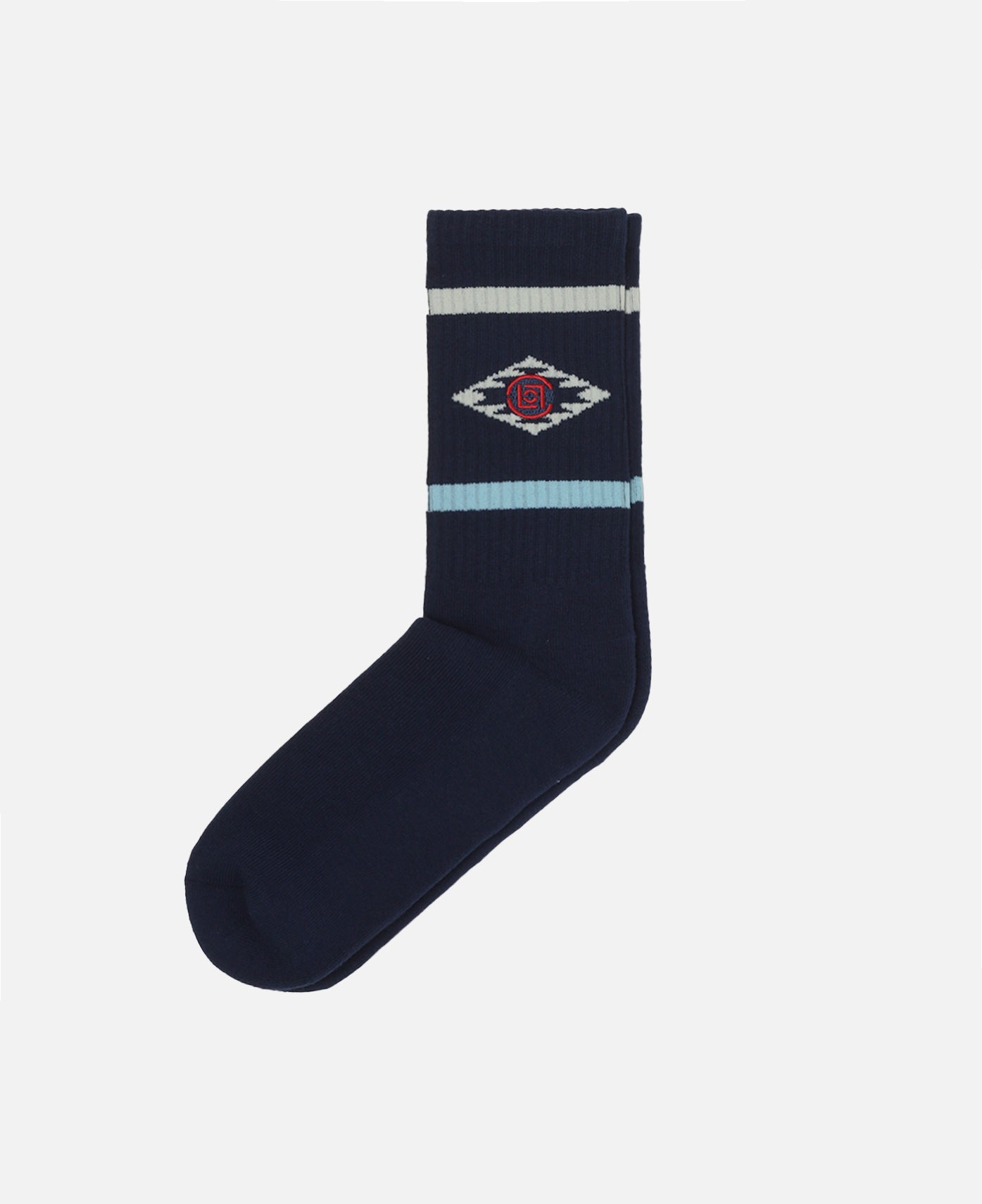 Ethnic Pattern Socks (White/Navy)