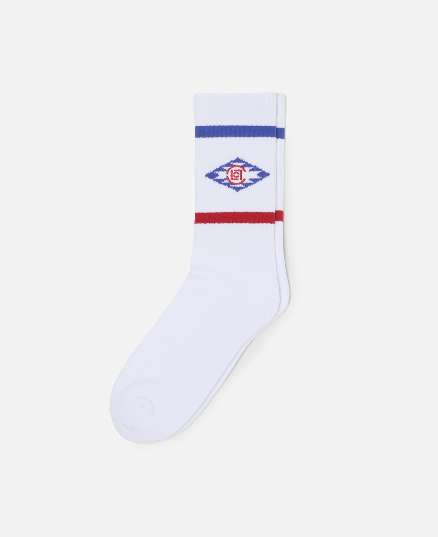 Ethnic Pattern Socks (White/Navy)