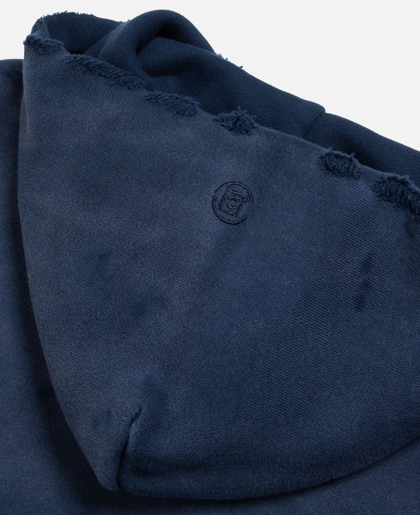 Heavy Washed Zip Up Hoodie (Blue)