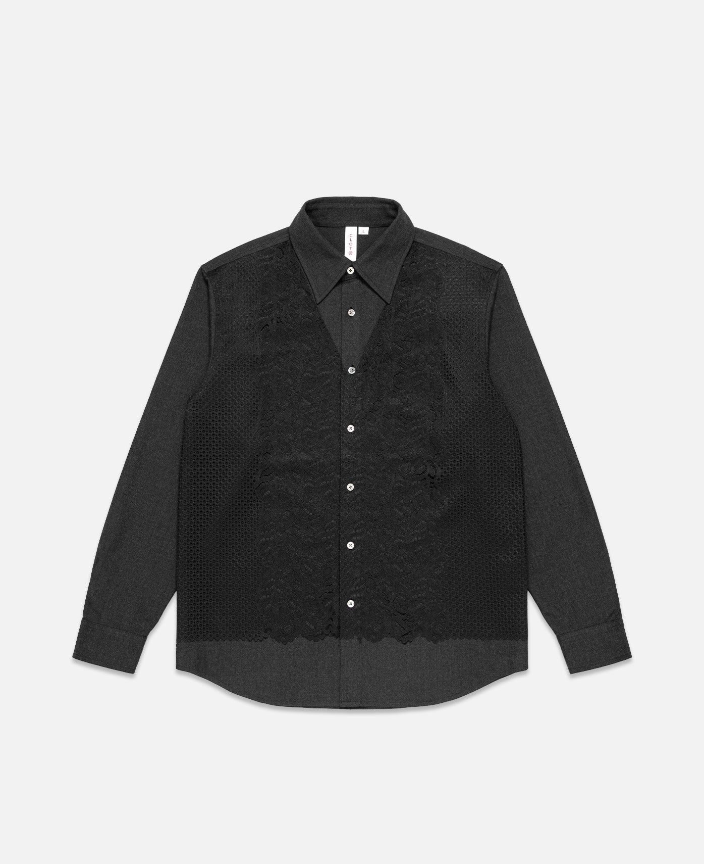 Lace Panel Shirt (Grey)