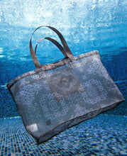 Large Silk Print Beach Bag (Olive)