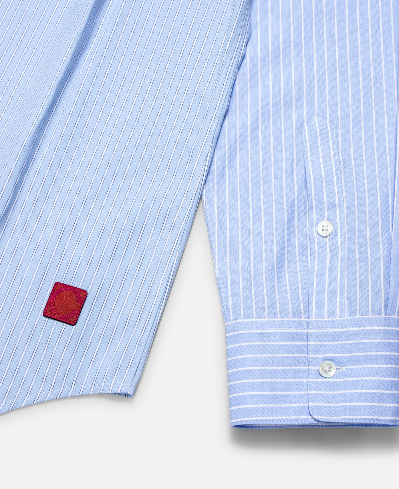 Striped Panel Shirt (Blue)