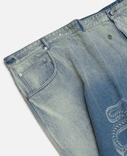 Washed Denim Maxi Denim Jeans (Blue)