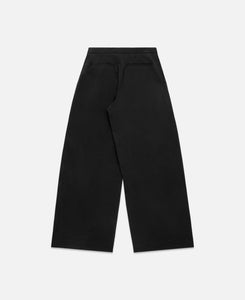 Wool Blend Wide Leg Tailored Pants (Black)