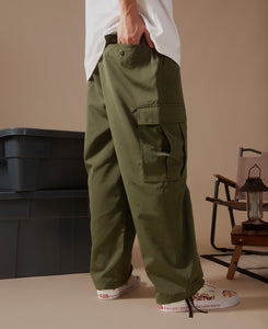 Loose Fit Chino With Cargo Pocket (Olive)