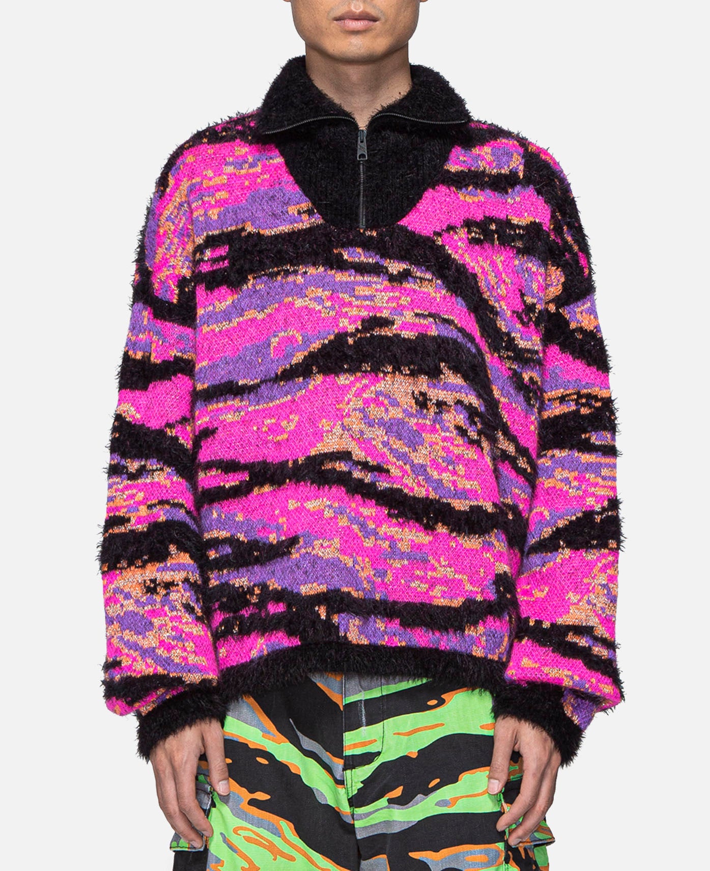 Unisex Jacquard Tiger Sweater (Black)