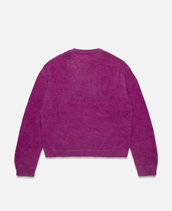 Unisex Kiss Mohair Intarsia Sweater (Purple)