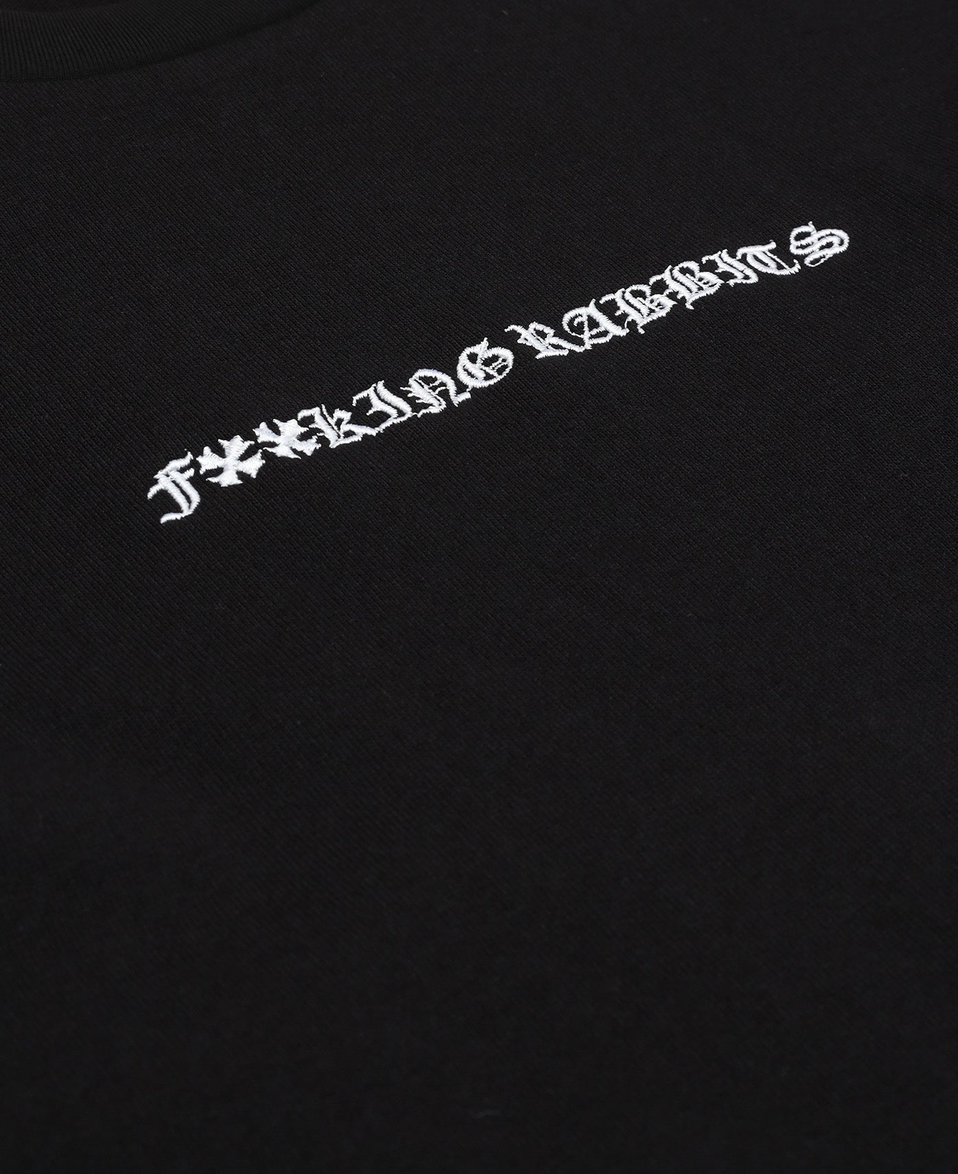 Embroidery Carrot Rabbit T-Shirt (Black)