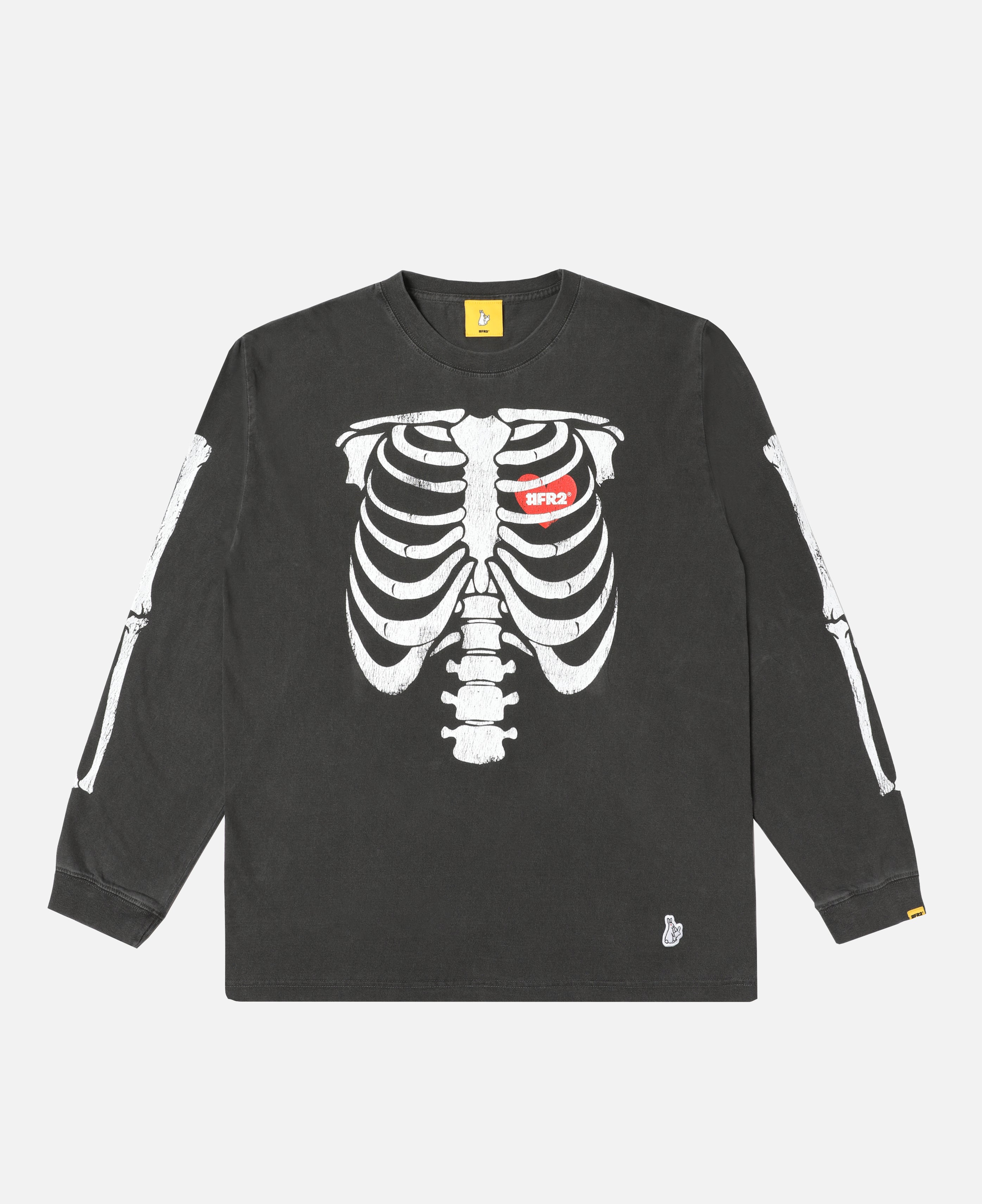 Bone Garment Dye L/S T-Shirt (Black)