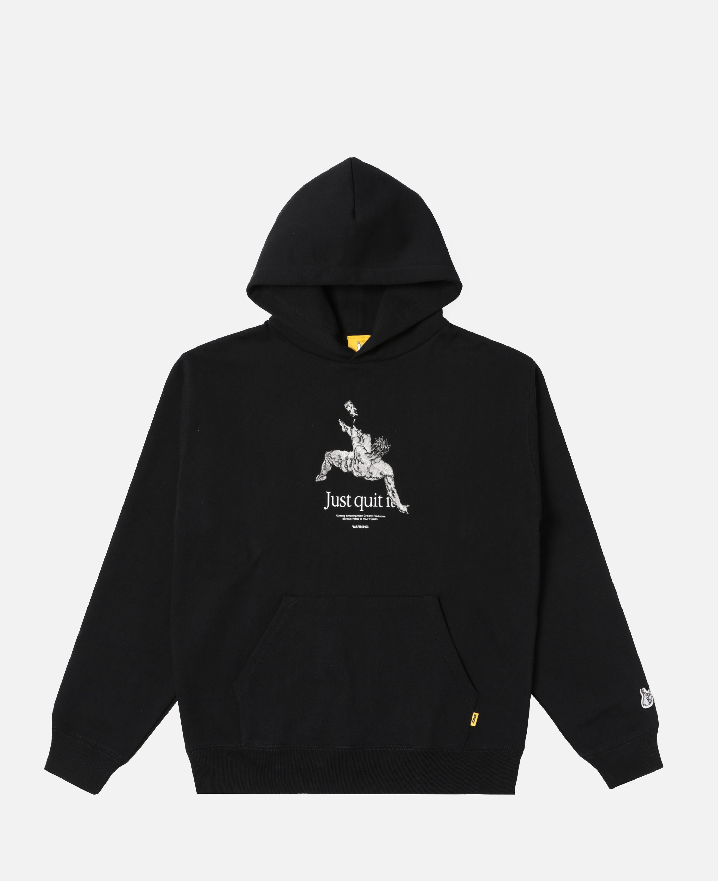 Embroidery Just Quit It. Hoodie (Black)