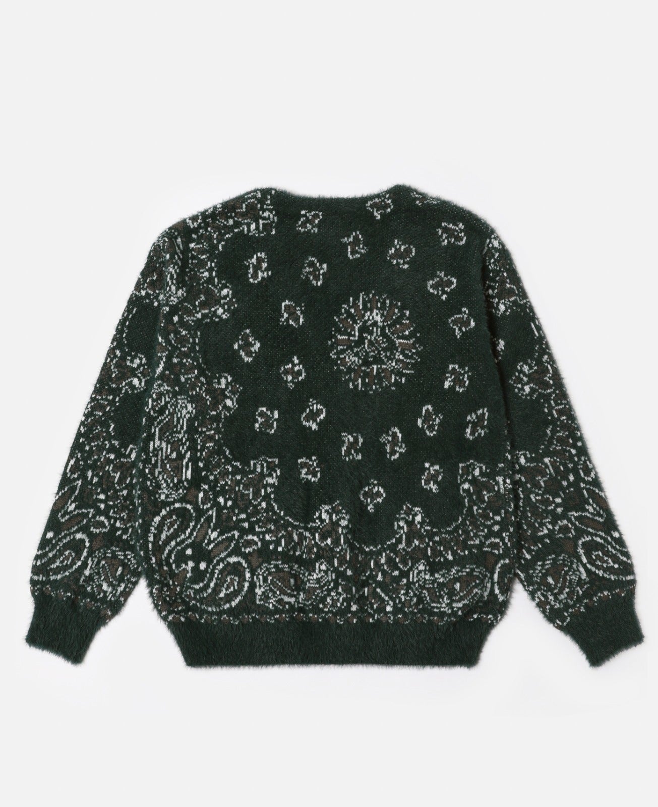 Rabbit Paisley Shaggy Knit Cardigan (Green)