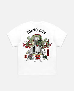 Tokyo City Souvenir Embroidery T-Shirt (White)