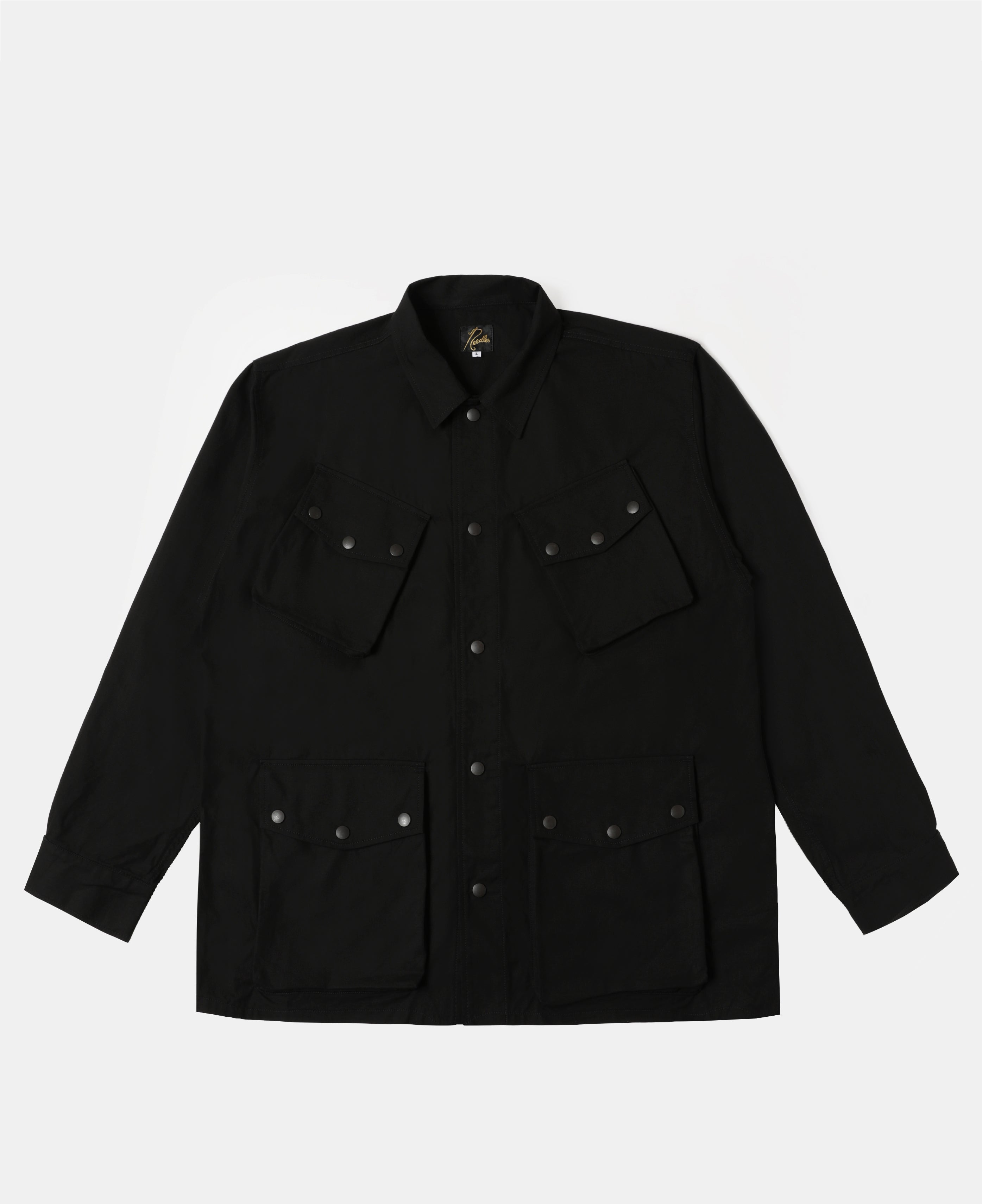 CLOT Jungle Fatigue Jacket in black cotton ripstop – front view