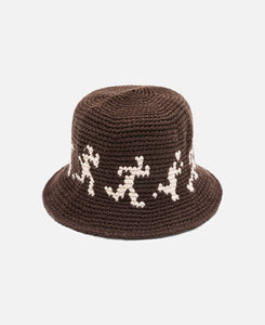 Running Guys Crochet Hat (Brown)