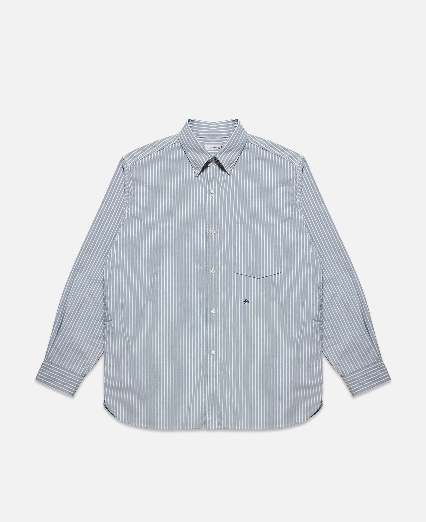 Button Down Stripe Wind Shirt (Navy)