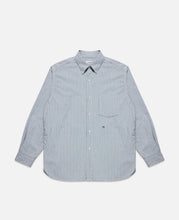 Button Down Stripe Wind Shirt (Navy)