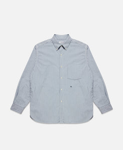 Button Down Stripe Wind Shirt (Navy)