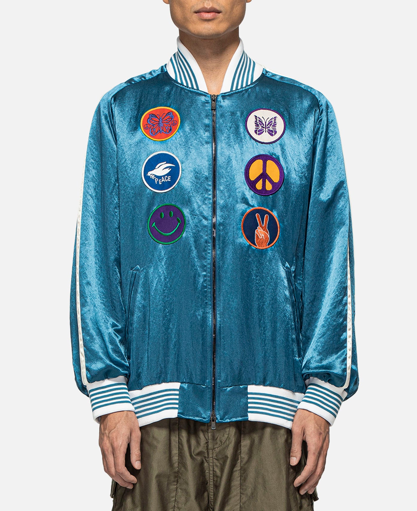 Needles - Acetate Sateen Award Jacket (Blue) – JUICESTORE