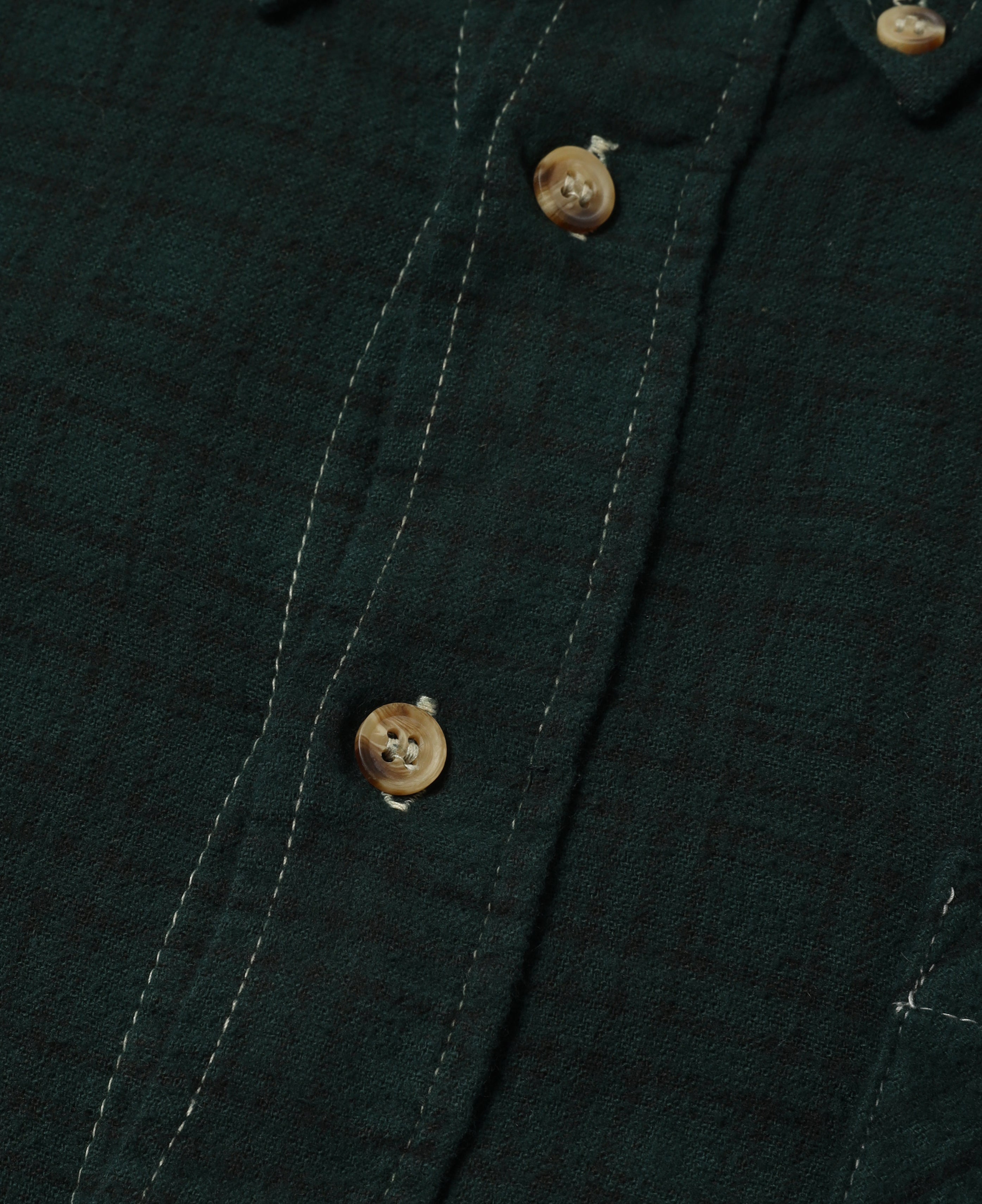 Flannel Shirt - 7 Cuts Shirt/Over Dye (Green)