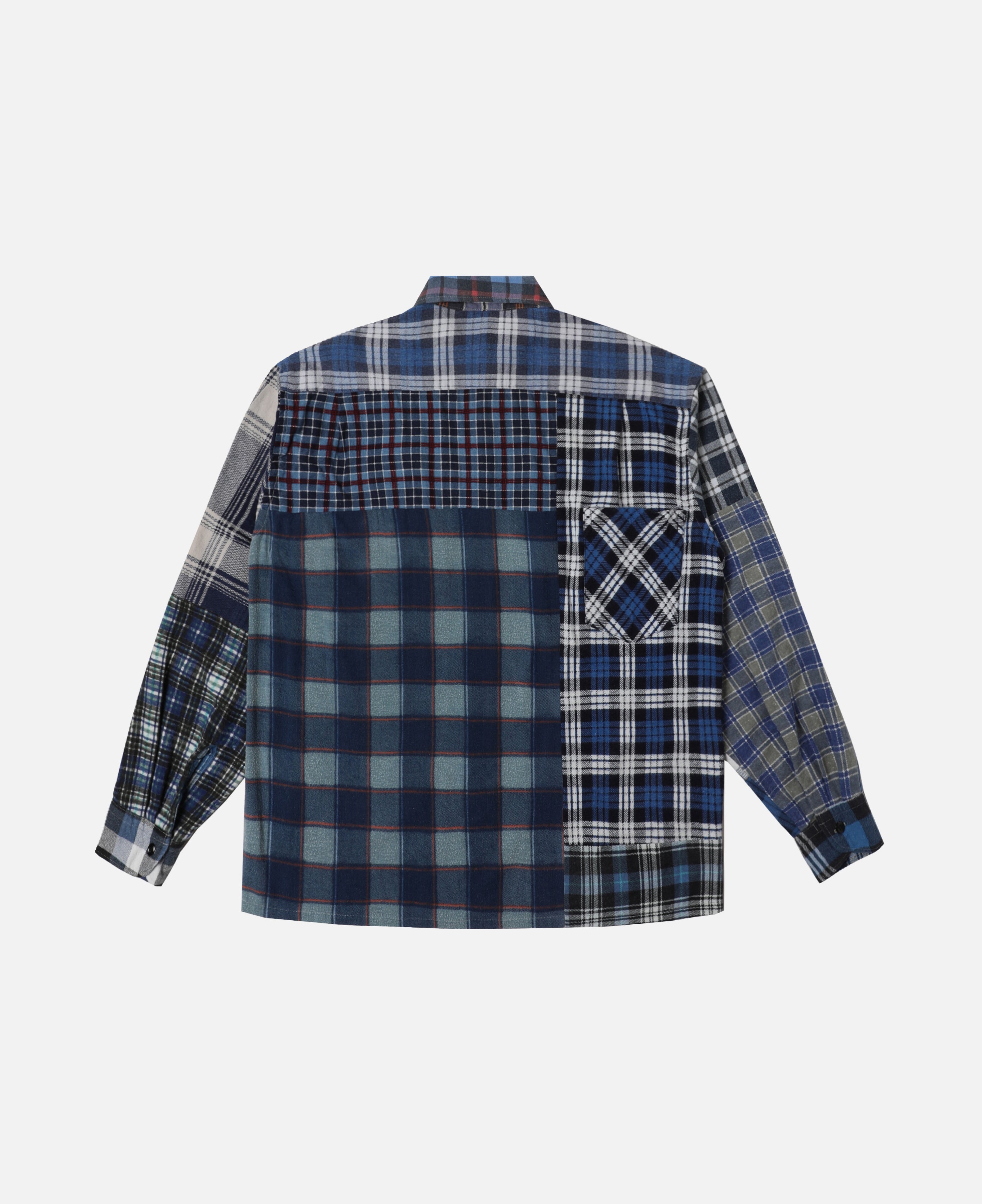Flannel Shirt - Straight Hem Shirt (Multi) (Size M)
