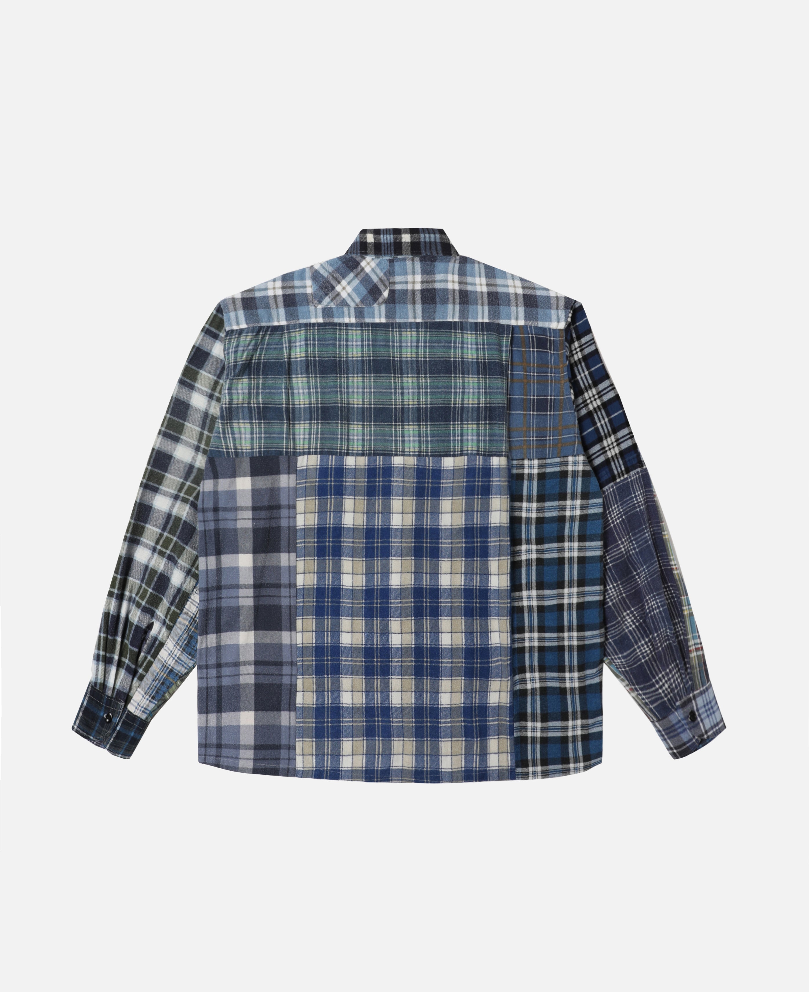 Flannel Shirt - Straight Hem Shirt (Multi) (Size XL)