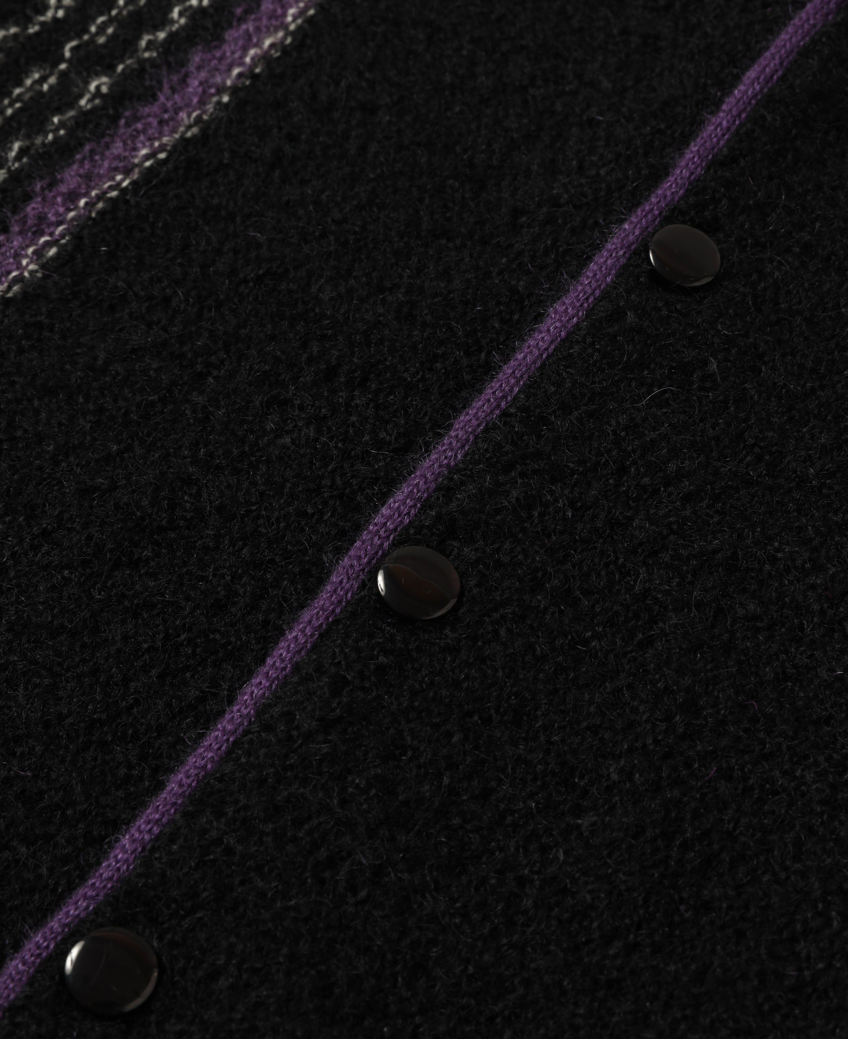 Knit Cardigan - Crepe Weave Stripe (Purple)