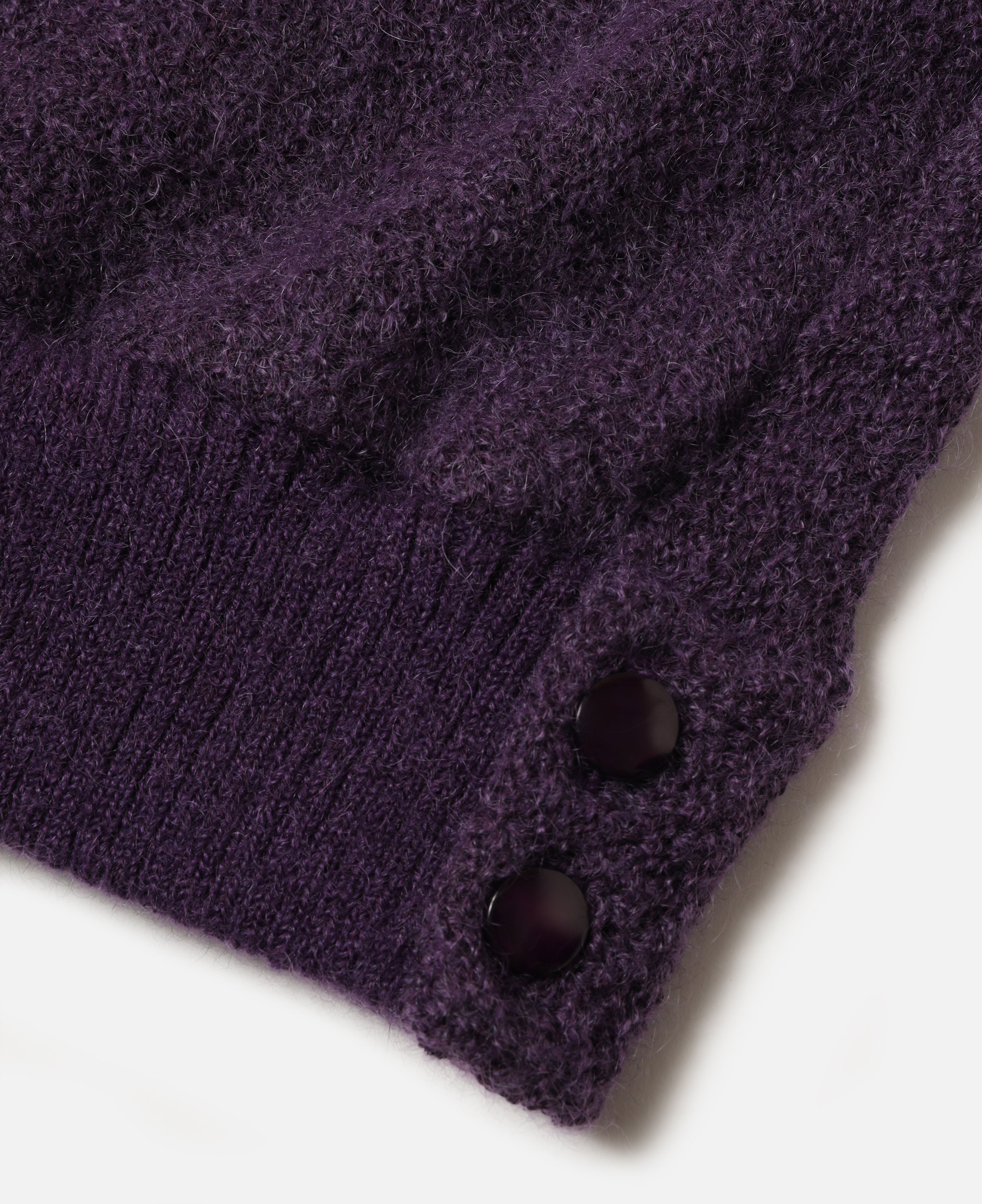 Knit Cardigan - Crepe Weave Stripe (Purple)