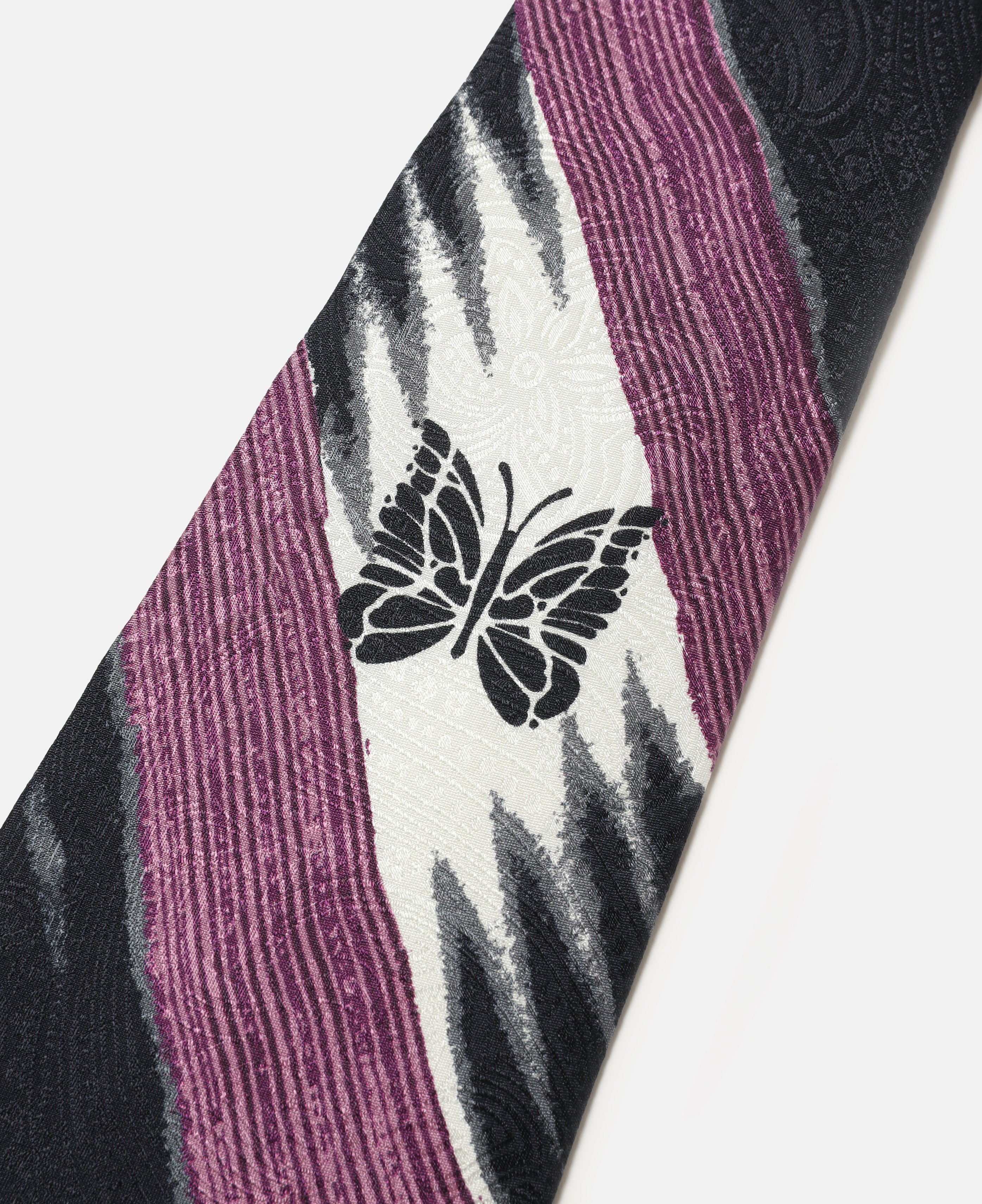Neck Tie - Silk Paisley Satin (Black)