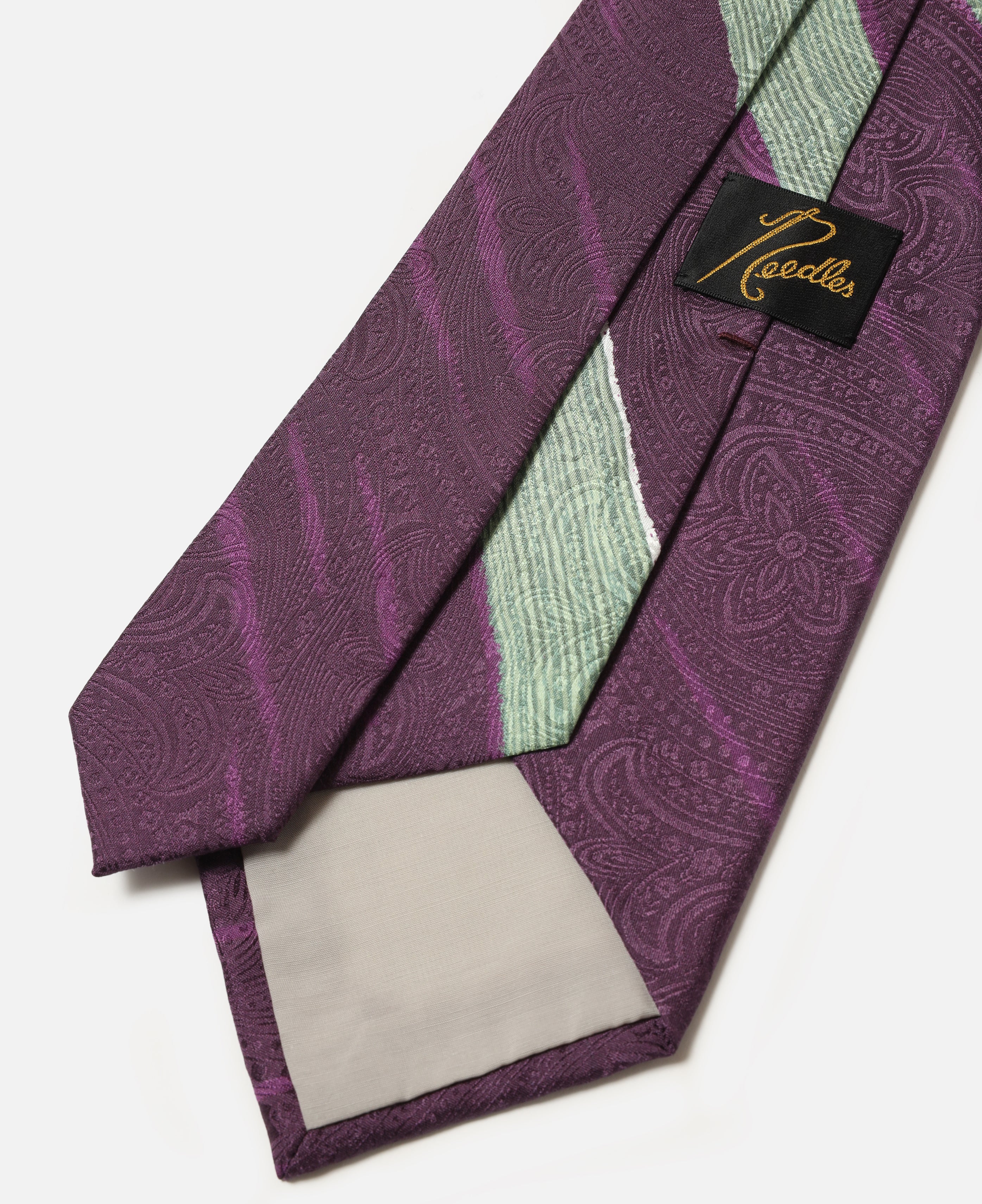 Neck Tie - Silk Paisley Satin (Purple)