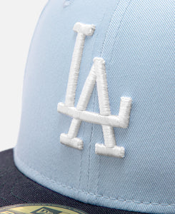 Summer Los Angeles Dodgers Cooperstown Navy Visor Soft Blue 59Fifty Cap (Blue)