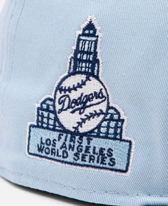 Summer Los Angeles Dodgers Cooperstown Navy Visor Soft Blue 59Fifty Cap (Blue)