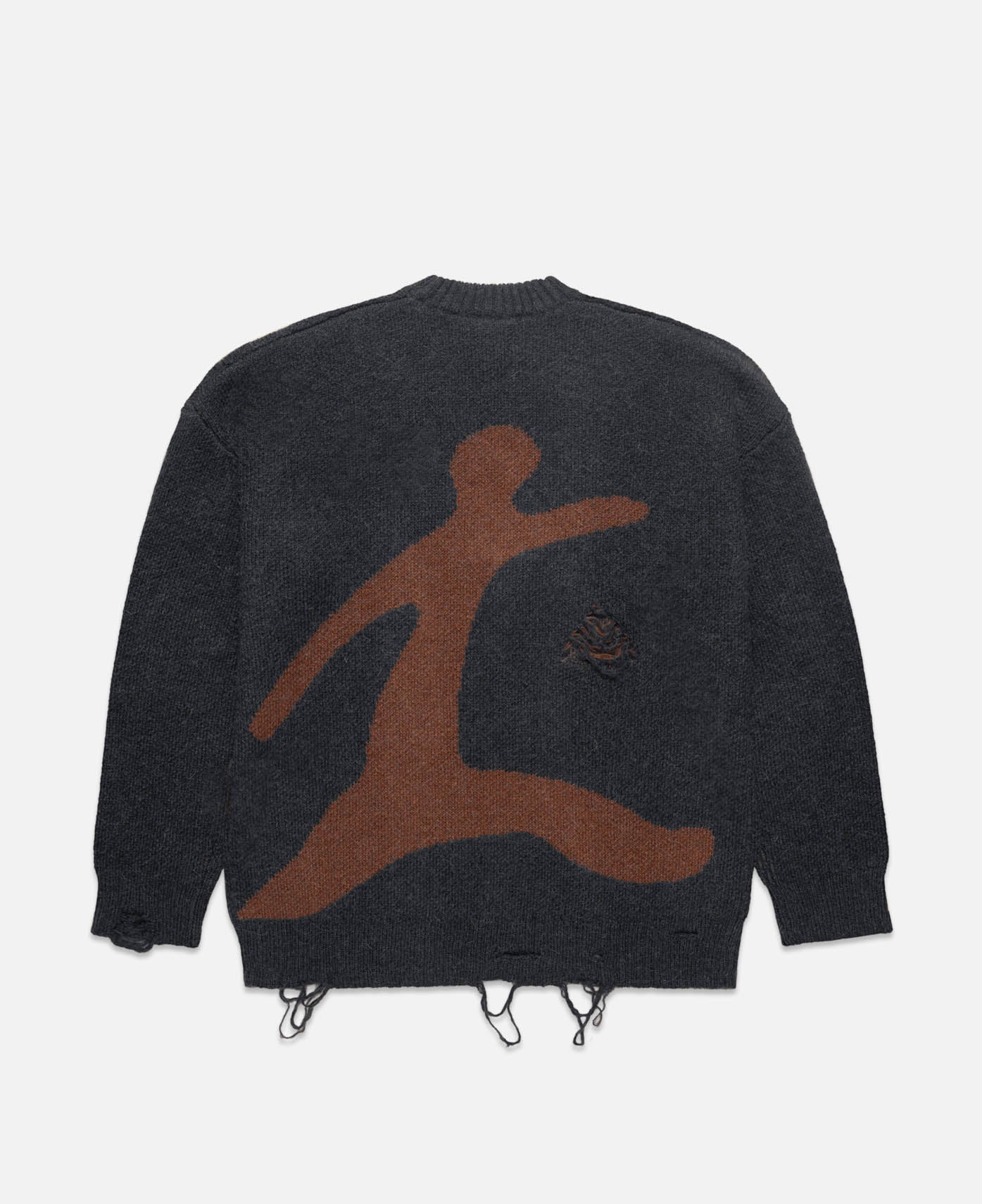 Mutate Distressed Crew Neck Knit (Grey)