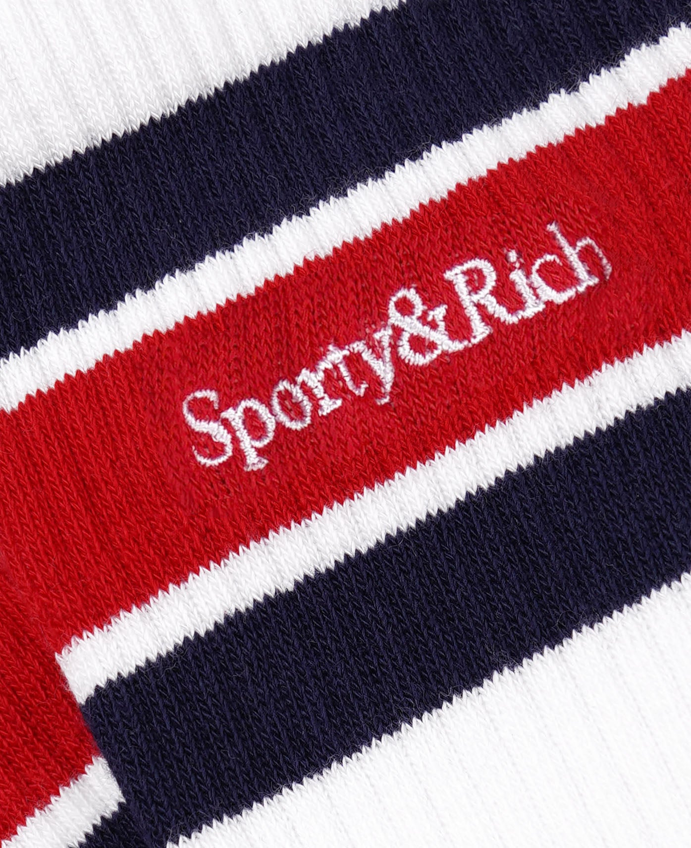 Serif Logo Striped Socks (Red)