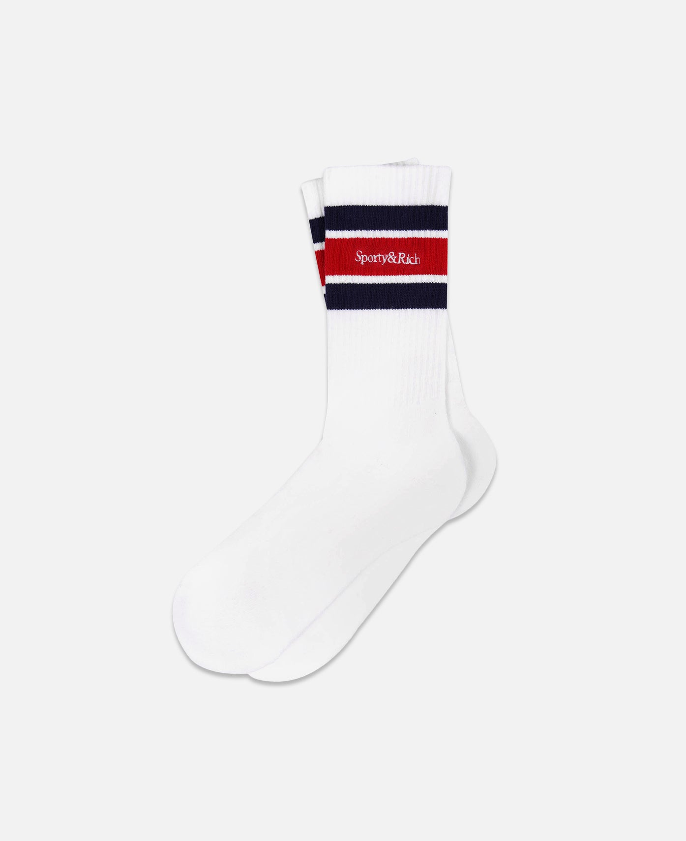Serif Logo Striped Socks (Red)