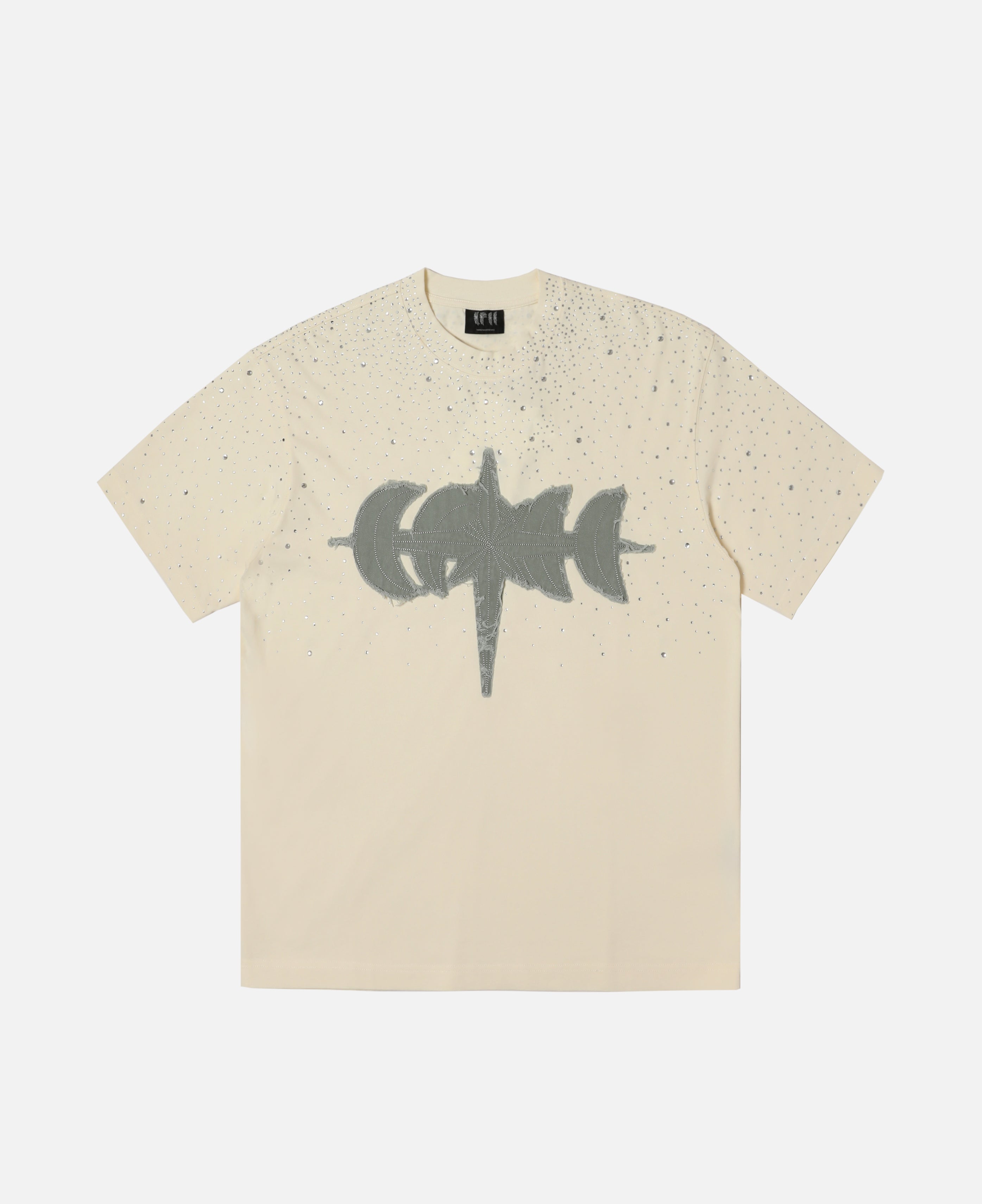 Luminous Dawn Rhinestone T-Shirt (Beige)