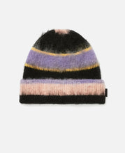 Striped Mohair Beanie (Black)