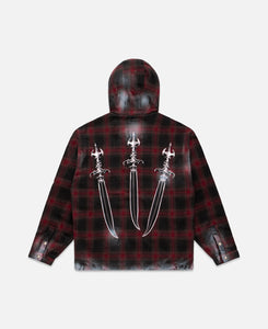 Arab Sword Flannel Zip-Up (Red)